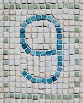 Rustic number nine mosaic Fotos de archivo
