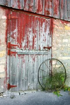 Rustic old barn door Stock Photos