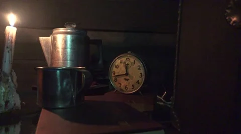 Rustic old cabin and coffee Stock Footage 59615924