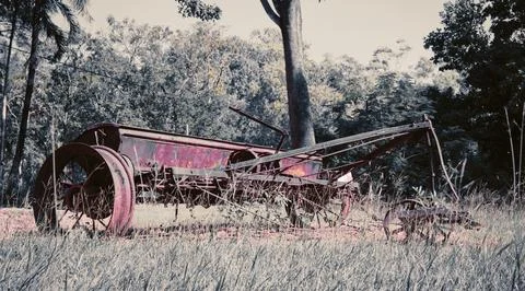 Rustic Old Farm Machine Stock Photos