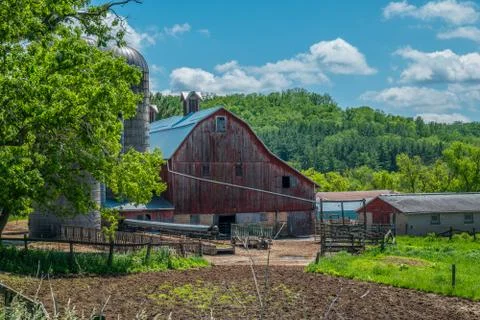 Rustic old red barn Stock Photos