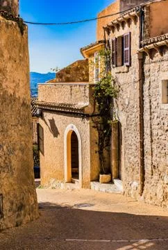 Rustic old town of Capdepera on Majorca, Spain Mediterranean Sea Stock Photos