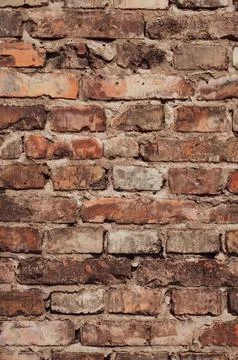 Rustic old wall brick texture. The texture of the old red brick wall can be u Stock Photos
