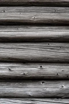 Rustic old wooden logs texture natural background. Dark wood background natur Stock Photos