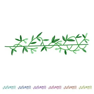 Rustic olive border divider vector cartoon graphic Stock Illustration