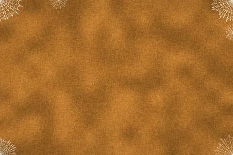 Rustic orange textured Halloween background with spider webs Ilustración de archivo