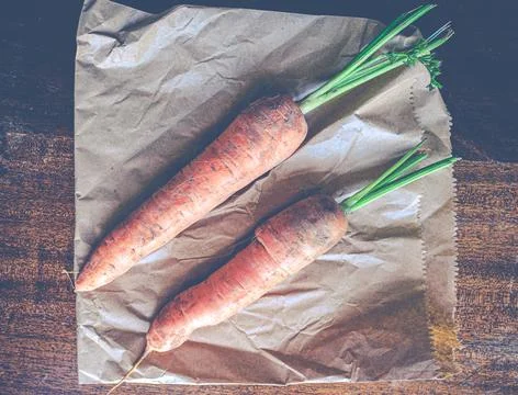 Rustic Organic Carrots Stock-Fotos