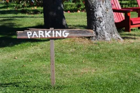 Rustic parking sign Stock Photos