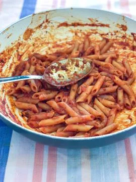Rustic pasta with tomato sauce Stock Photos