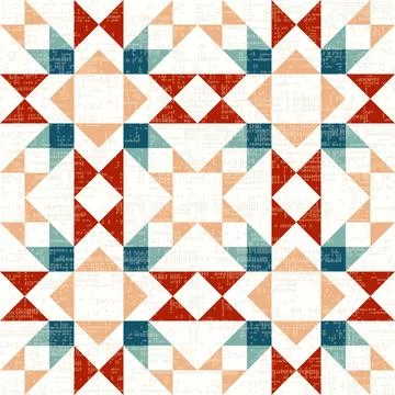 Rustic patchwork plaid pattern, seamless quilt block pattern background, feat Illustrazione stock