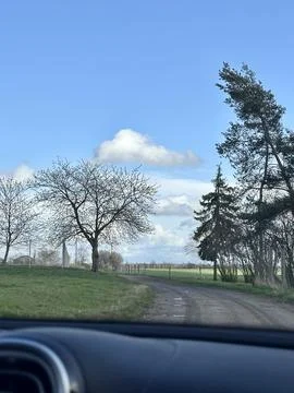Rustic Pathway Through Green Fields Stock Photos