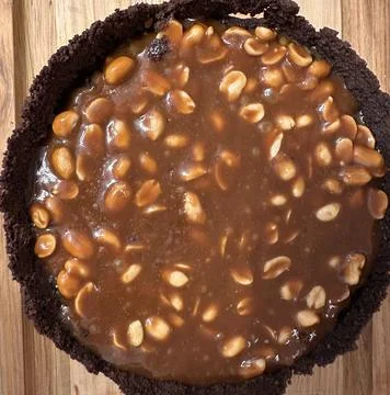 Rustic Peanut Caramel Tart Stock Photos