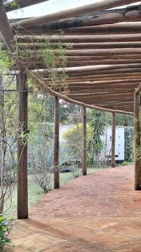 Rustic pergola Stock Photos