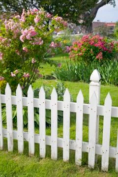 Rustic picket fence Stock Photos