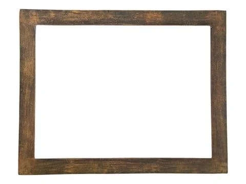 Rustic picture frame isolated on white background Stock Photos