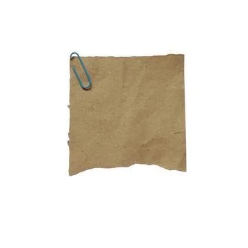 A rustic piece of aged brown paper with torn edges, featuring a single blue.. イラスト素材