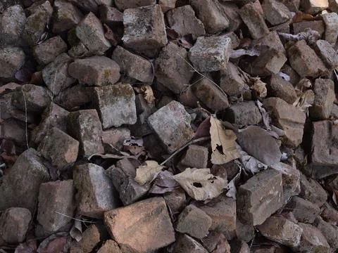 Rustic Pile of Aged Brick 库存照片
