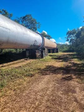 Rustic Pipeline Through Nature Stock Photos