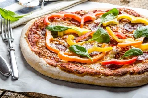 Rustic pizza Stock Photos