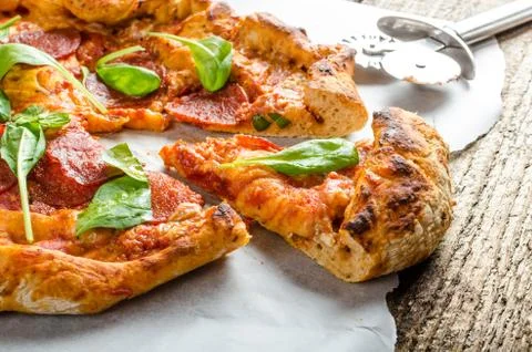 Rustic pizza Stock Photos