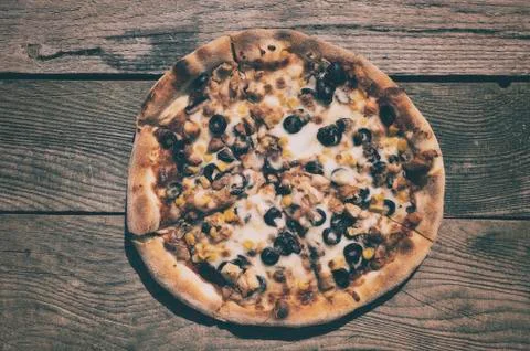Rustic pizza Stock Photos