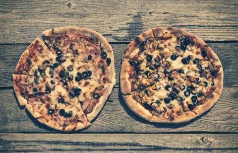 Rustic pizza Stock Photos