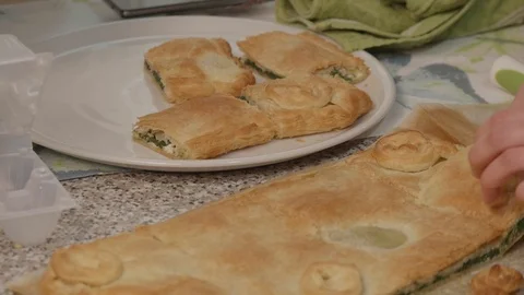 Rustic pizza on the plate Stock Footage 125686199