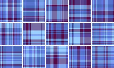 Rustic plaid pattern set for craft packaging. Earth toned tartan designs elev イラスト素材