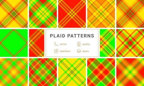 Rustic plaid patterns in earthy tones, perfect for fabric, textile design, .. 库存插图