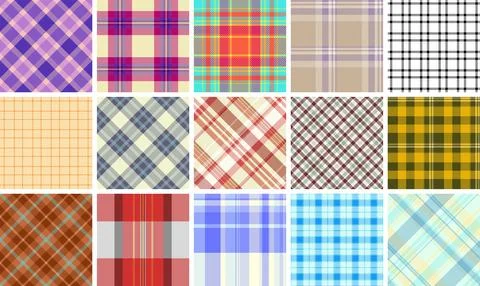 Rustic plaid patterns in earthy tones, perfect for fabric, textile design, .. Stock Illustration