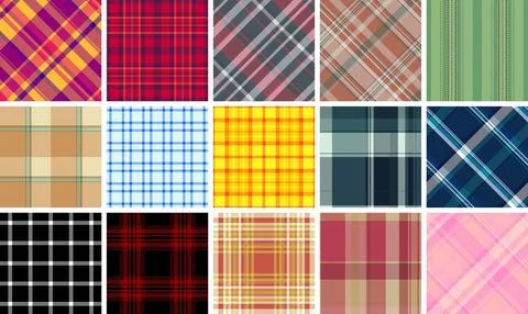 Rustic plaid patterns in earthy tones, perfect for fabric, textile design, .. Stock Illustration
