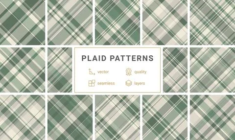 Rustic plaid patterns in earthy tones, perfect for fabric, textile design, .. Stock Illustration