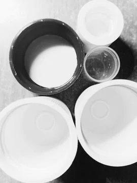 Rustic plastic lid radial composition texture Stockfoto's