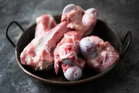 Rustic pork bones flavoring ingredient Stock Photos
