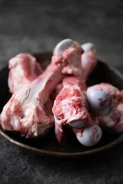 Rustic pork bones flavoring ingredient Stock Photos