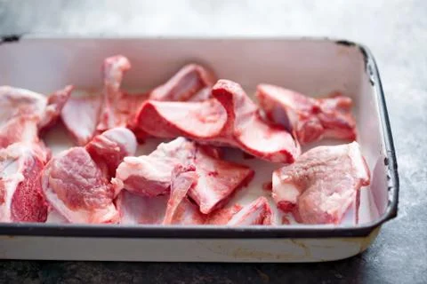 Rustic pork bones flavoring ingredient Stock Photos