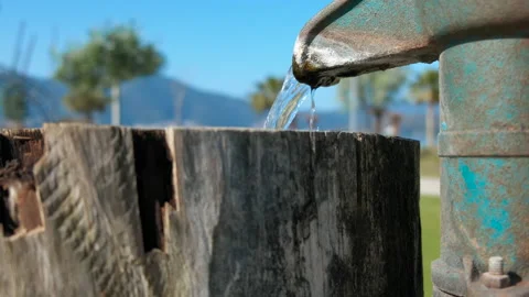 Rustic potable fountain outdoor. Stock Footage 232959580