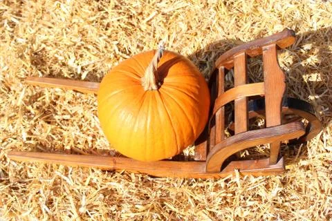 Rustic pumpkin decoration Stock Photos