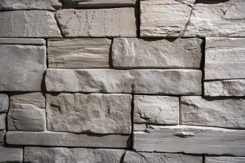 Rustic Quickfit Tan Stone Veneer Wall Texture - Natural Stacked Stone Backg.. Stock Photos