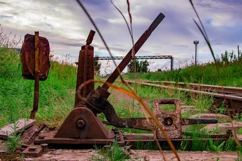 Rustic Railway Switch Stock Photos