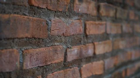 Rustic Red Brick Wall Background with Selective Focus and Texture Pattern Stock Photos