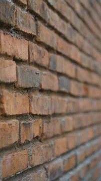 Rustic Red Brick Wall Background with Selective Focus and Texture Pattern Stock Photos