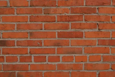 Rustic Red Brick Wall Texture Background - Aged Weathered Masonry Pattern f.. Stock Photos