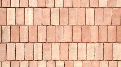 Rustic Red Clay Brick Wall Texture, Wallpaper, Background, Horizontal Pattern Stock Photos