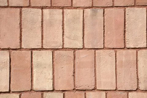 Rustic Red Clay Brick Wall Texture, Wallpaper, Background, Horizontal Pattern Stock Photos