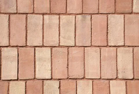 Rustic Red Clay Brick Wall Texture, Wallpaper, Background, Horizontal Pattern Stock Photos