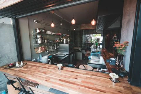 Rustic Restaurant Kitchen Interior Stock Photos