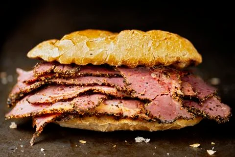 Rustic roast beef sandwich Stock Photos