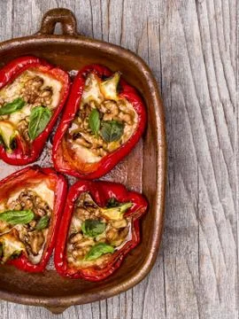 Rustic roasted bell pepper Stock Photos