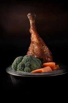 Rustic Roasted Turkey Drumstick Foto stock